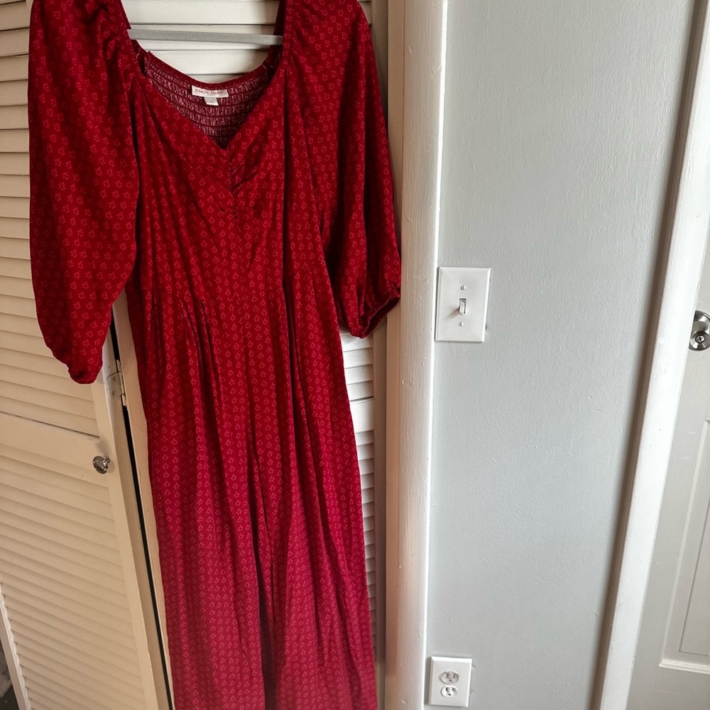 Red and Pink Long Sleeve Jumpsuit